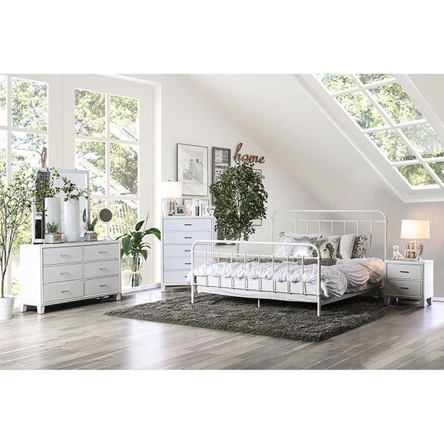  Color_Vintage White  Size_Full  -- Iria CM7701WH-F Full Bed IMAGE 2