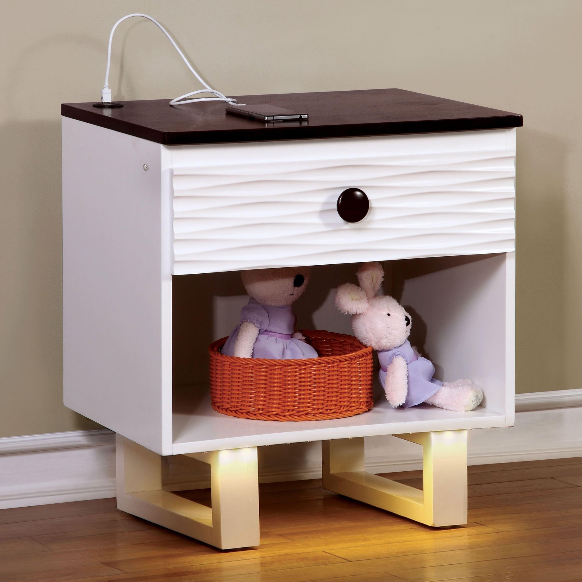  Furniture of America Meredith CM7191N Night Stand w/ USB Outlet IMAGE 1
