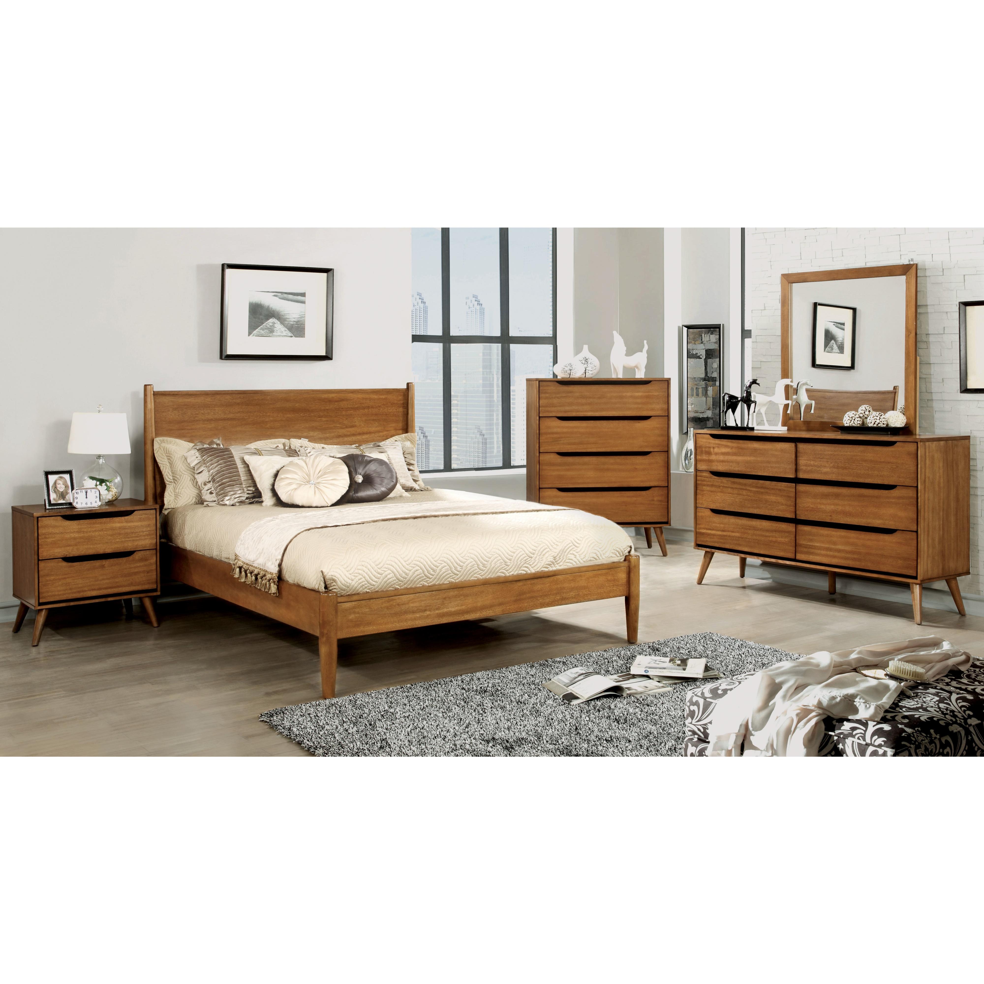  Color_Oak  Size_King  -- Lennart CM7386A-EK King Bed IMAGE 2
