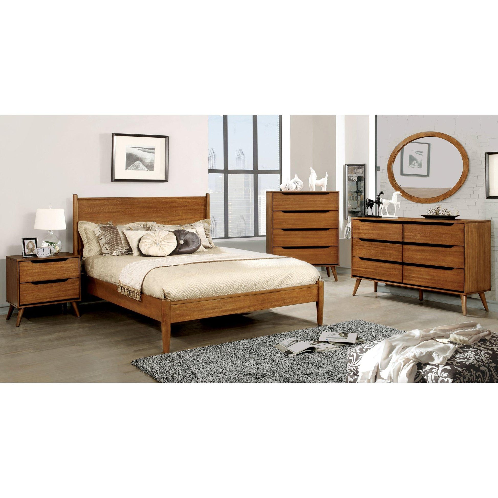  Color_Oak  Size_King  -- Lennart CM7386A-EK King Bed IMAGE 3
