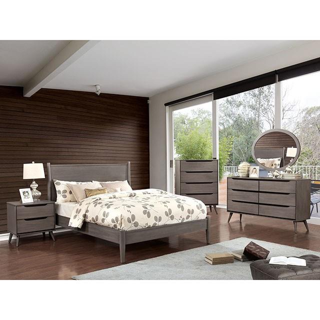  Color_Grey  Size_California King  --  Lennart CM7386GY-CK California King Bed IMAGE 2