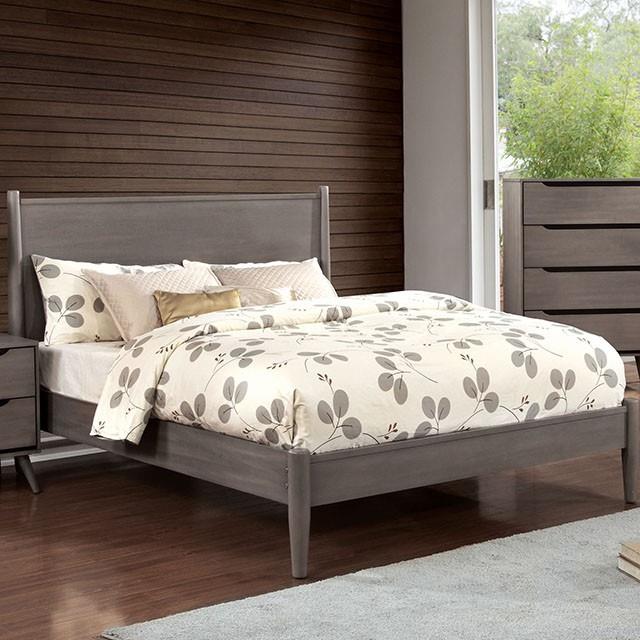  Color_Grey  Size_Queen  -- Lennart CM7386GY-Q Queen Bed IMAGE 1