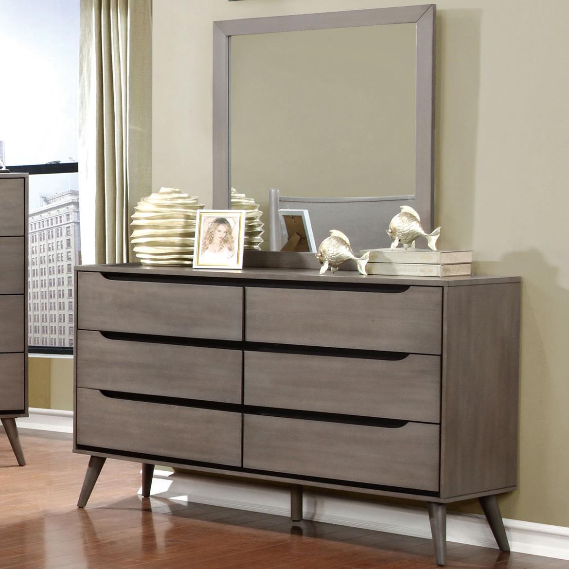  Furniture of America Lennart 6-Drawer Dresser CM7386GY-D IMAGE 3