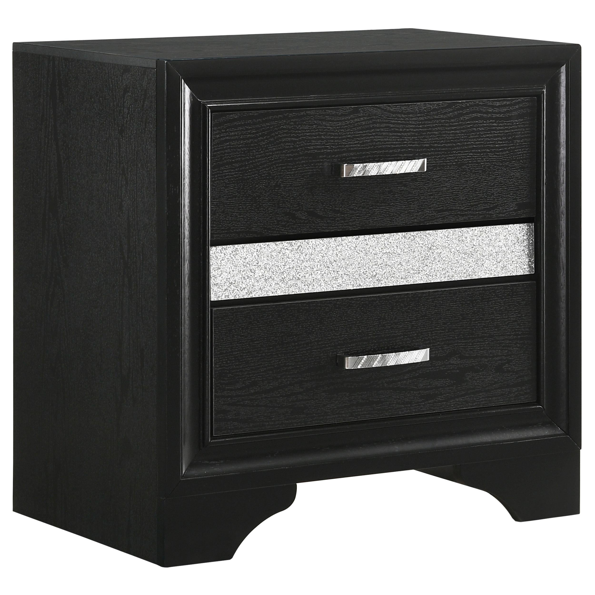  Coaster Furniture Miranda 206362 2-Drawer Nightstand - Black IMAGE 1