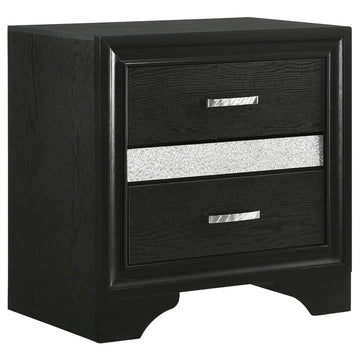  Coaster Furniture Miranda 206362 2-Drawer Nightstand - Black IMAGE 1