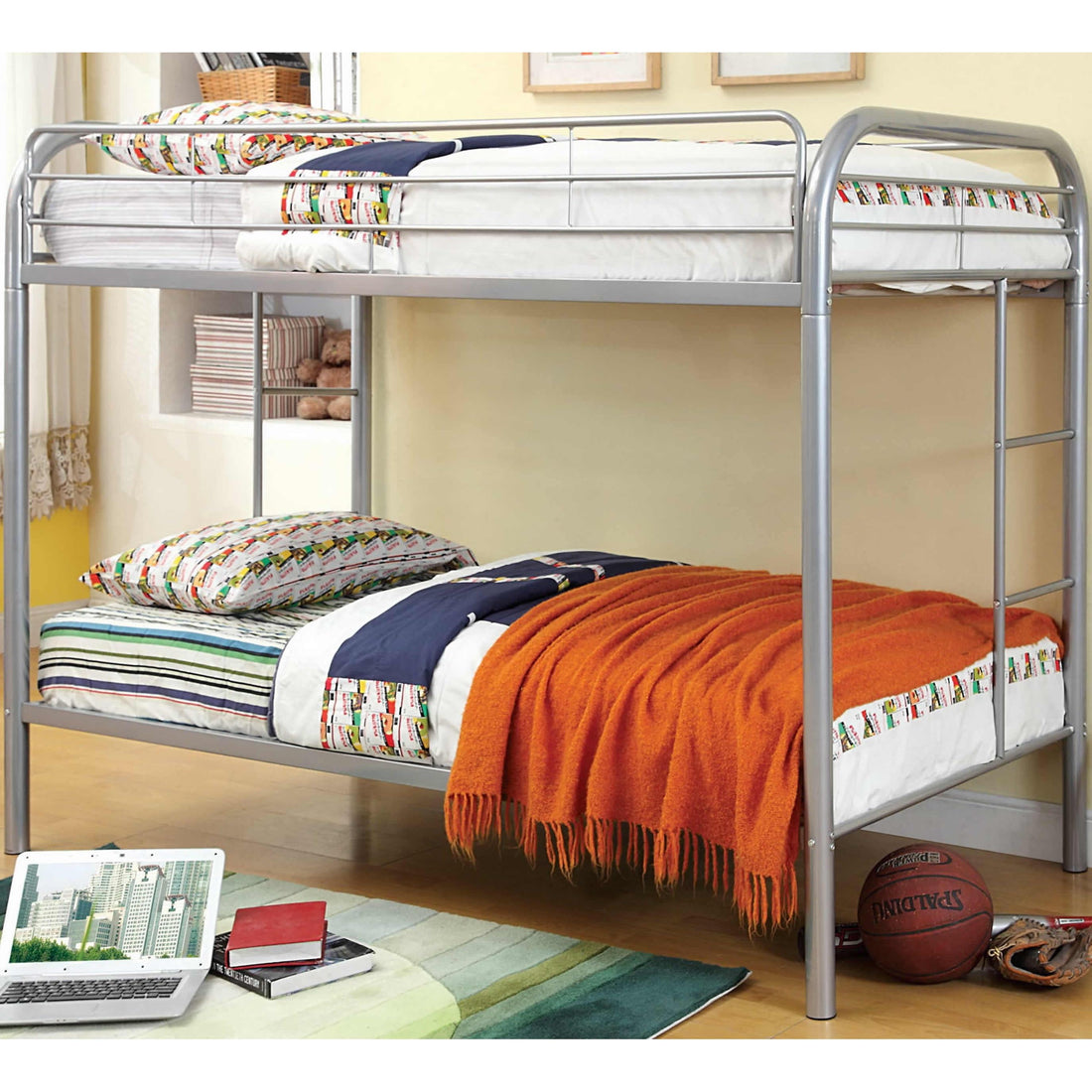  Furniture of America Rainbow CM-BK1032-SV Twin/Twin Bunk Bed IMAGE 1