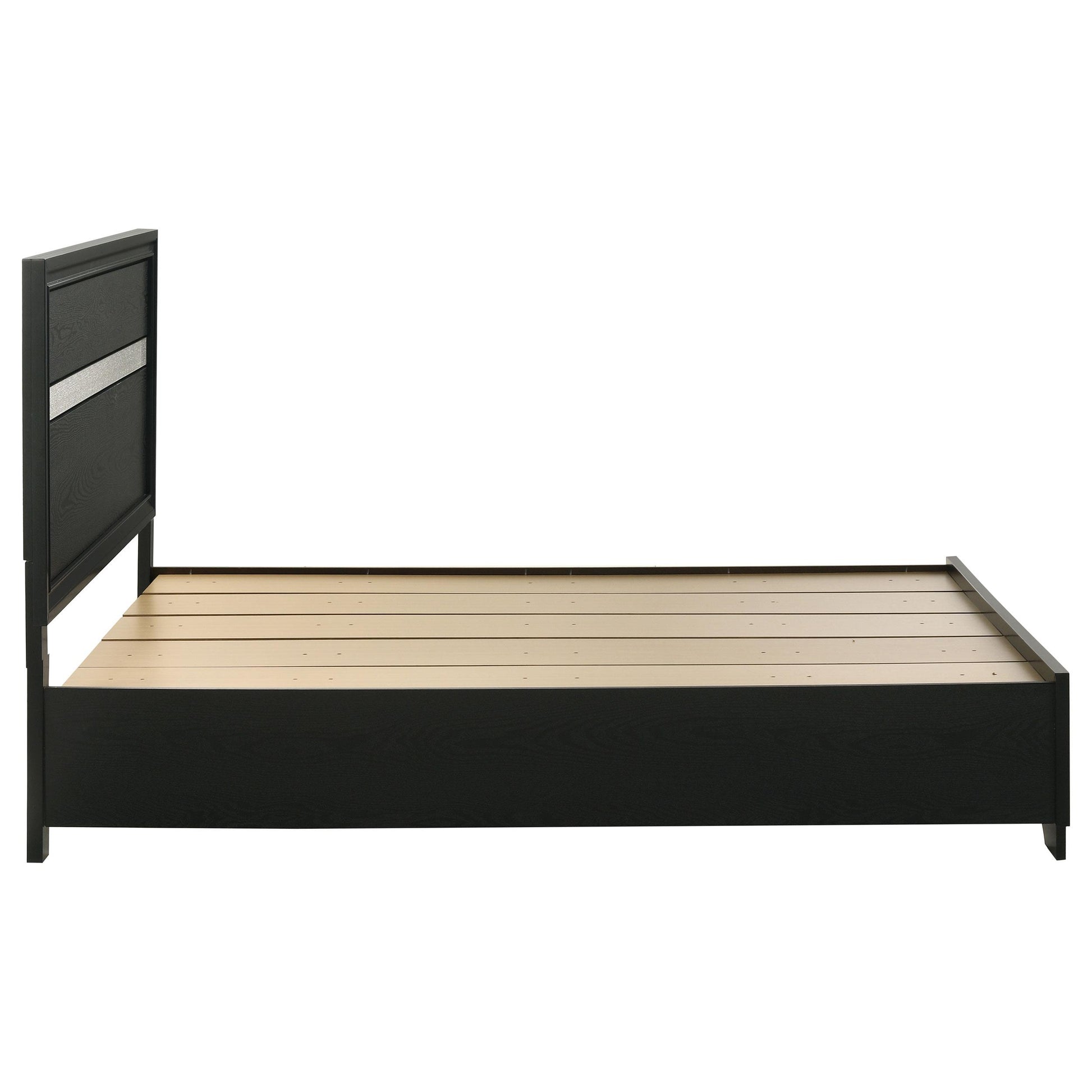  Size_Queen  -- Miranda 206361Q 51-inch Wood Queen Storage Panel Bed - Black IMAGE 5
