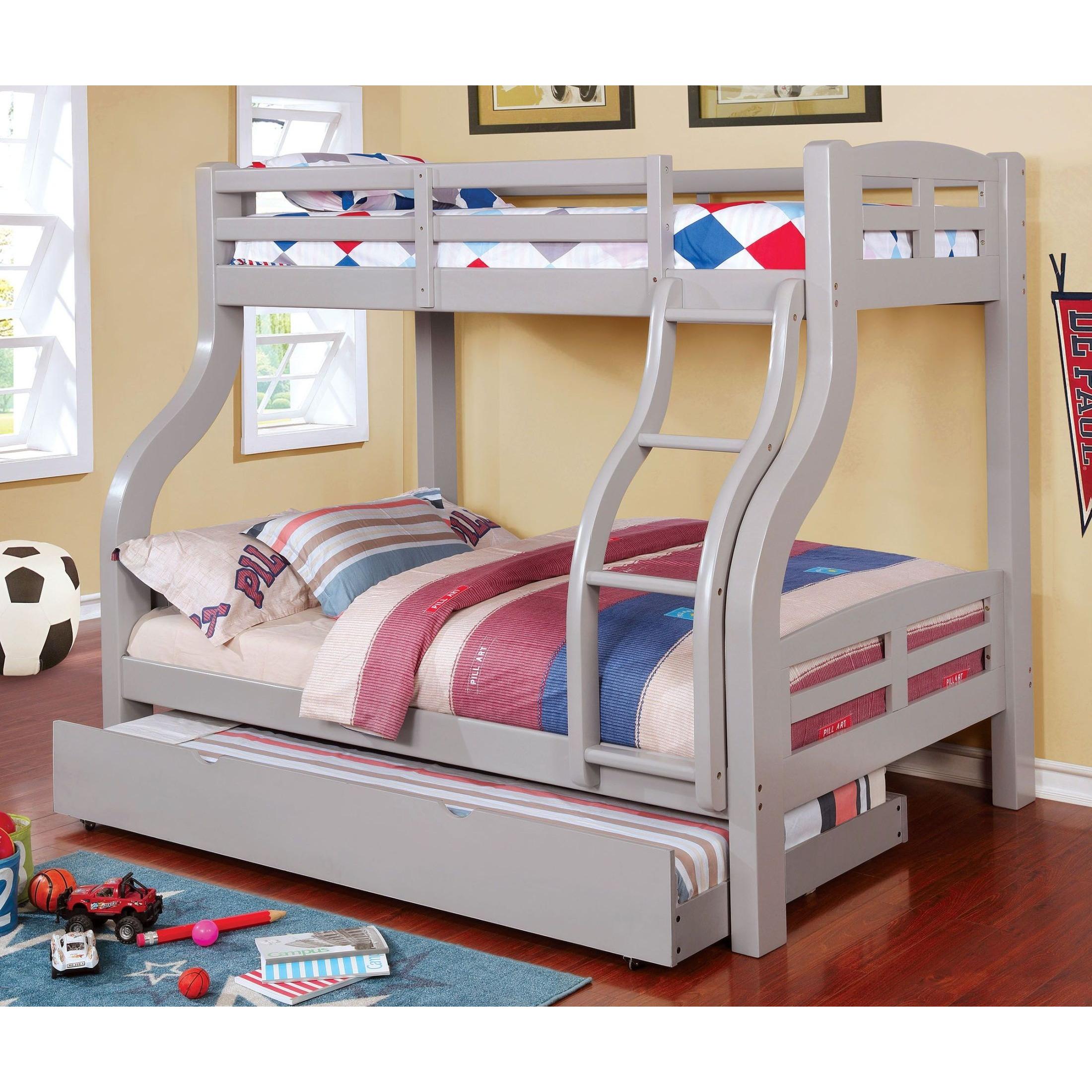  Furniture of America Solpine CM-BK618GY Twin/Full Bunk Bed IMAGE 3