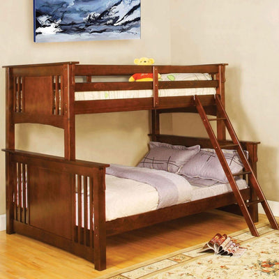  Furniture of America Spring Creek CM-BK602F-OAK Twin/Full Bunk Bed IMAGE 1