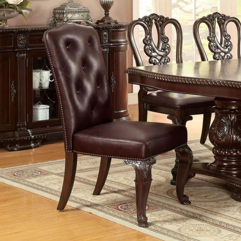  Furniture of America Bellagio CM3319L-SC-2PK Leatherette Side Chair IMAGE 1