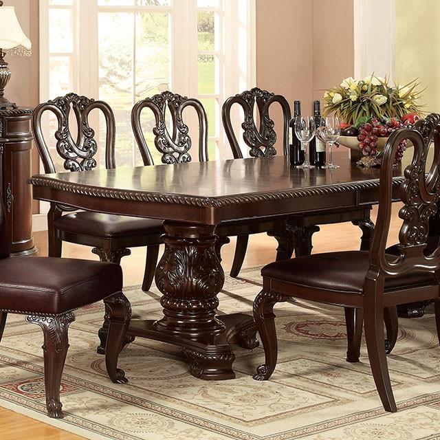  Furniture of America Bellagio Dining Table with Pedestal Base CM3319T-TABLE IMAGE 1