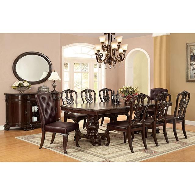  Furniture of America Bellagio Dining Table with Pedestal Base CM3319T-TABLE IMAGE 2