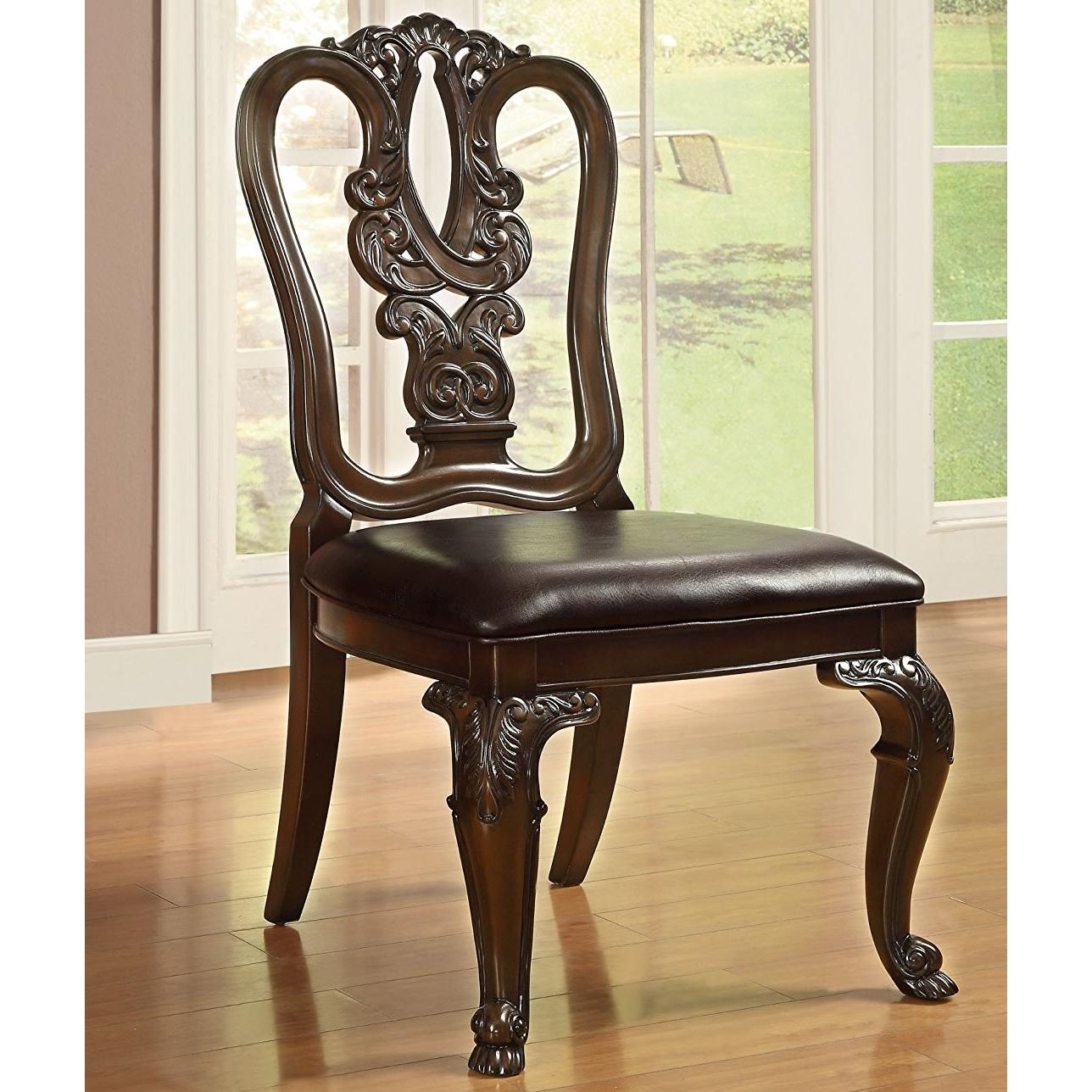  Furniture of America Bellagio CM3319W-SC-2PK Wooden Side Chair IMAGE 1