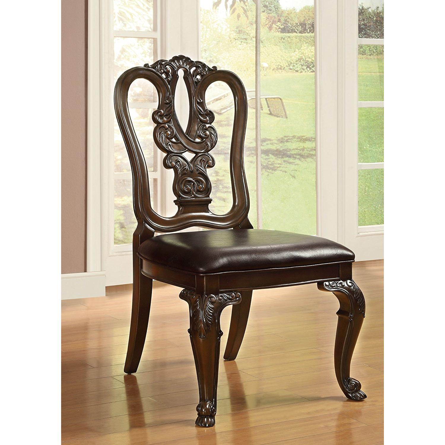  Furniture of America Bellagio CM3319W-SC-2PK Wooden Side Chair IMAGE 2