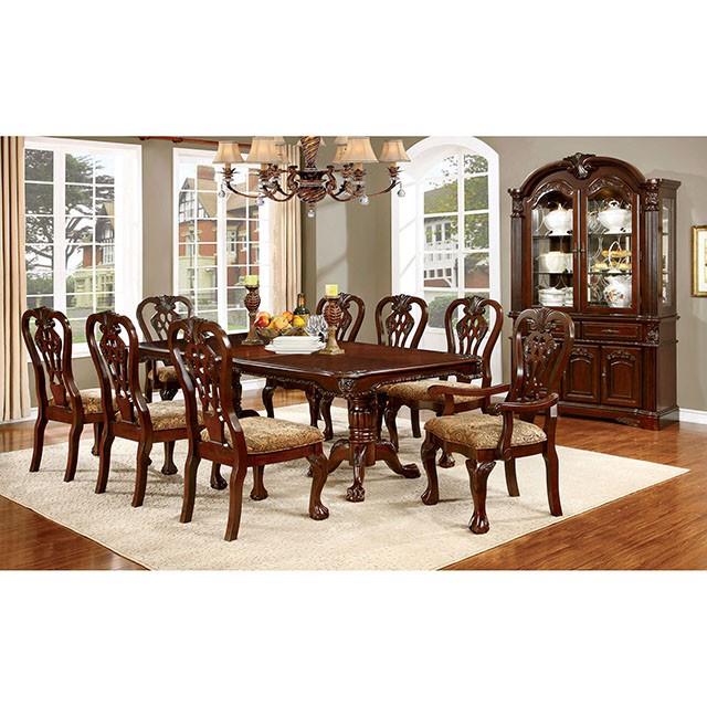  Furniture of America Elana Dining Table with Pedestal Base CM3212T-TABLE IMAGE 1