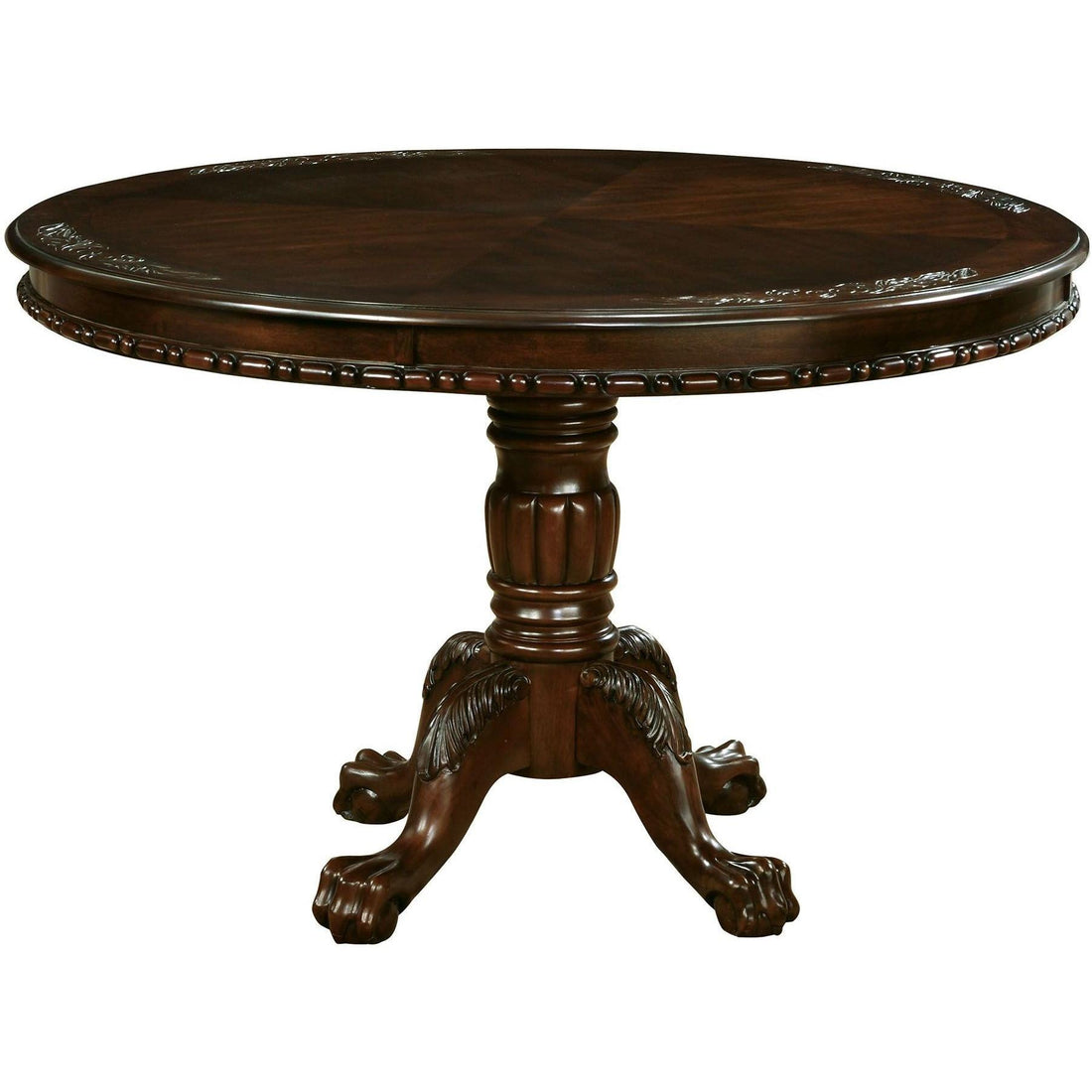 Furniture of America Round Elana Dining Table with Pedestal Base CM3212RT-TABLE IMAGE 1