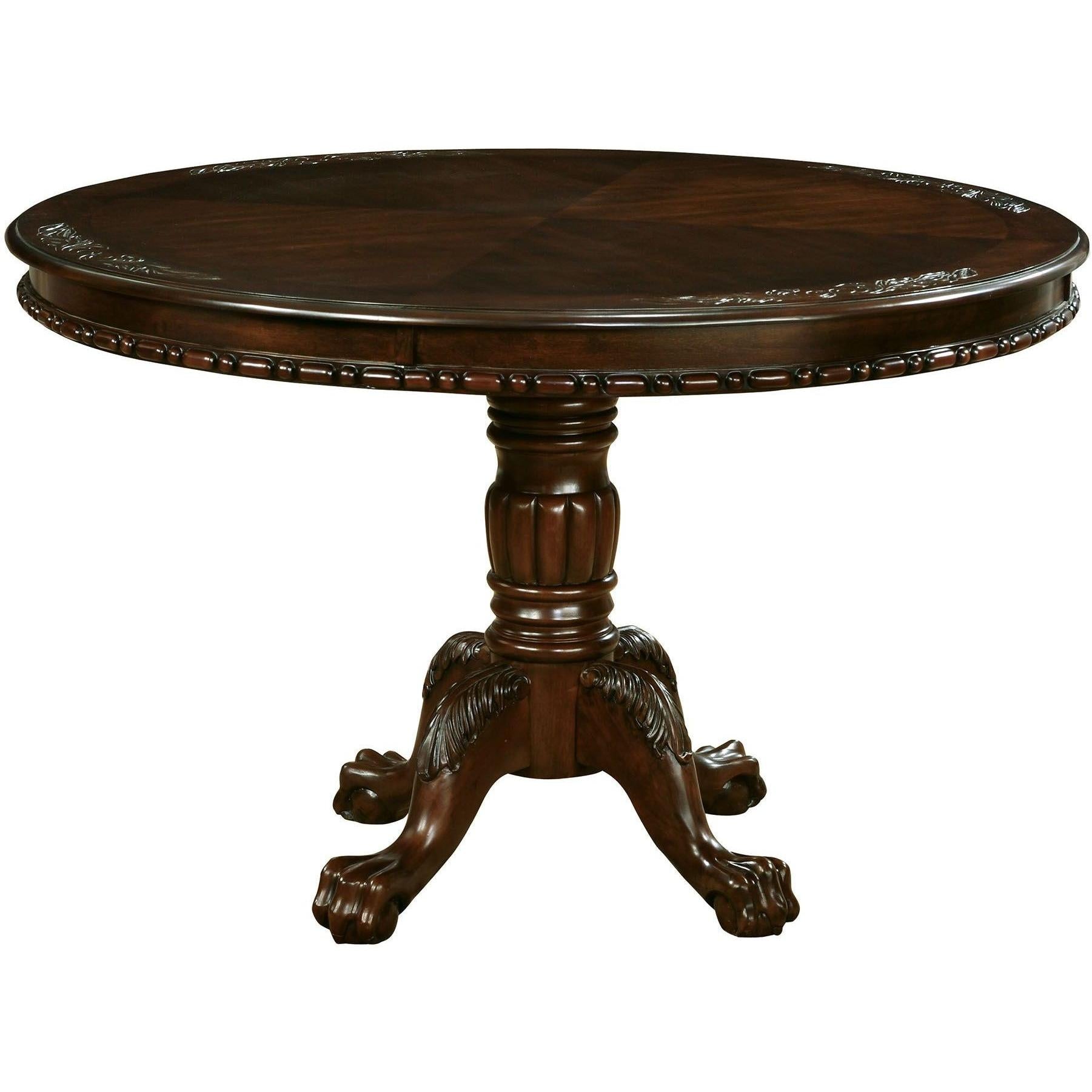  Furniture of America Round Elana Dining Table with Pedestal Base CM3212RT-TABLE IMAGE 2