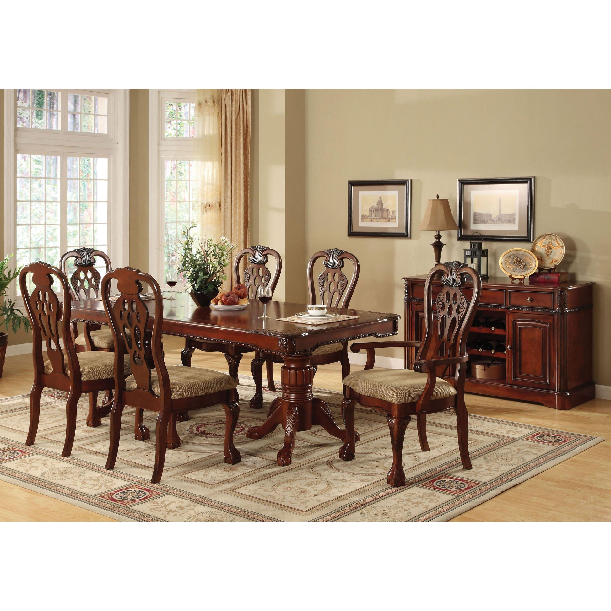  Furniture of America Georgetown Dining Table with Pedestal Base CM3222T-TABLE IMAGE 10