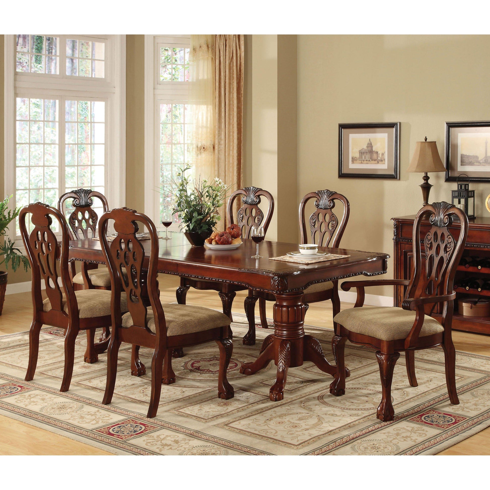  Furniture of America Georgetown Dining Table with Pedestal Base CM3222T-TABLE IMAGE 9