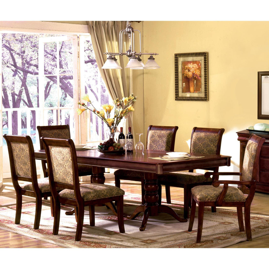  Furniture of America St. Nicholas I Dining Table with Pedestal Base CM3224T-TABLE IMAGE 1