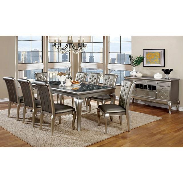  Furniture of America Amina Dining Table with Glass Top CM3219T IMAGE 1