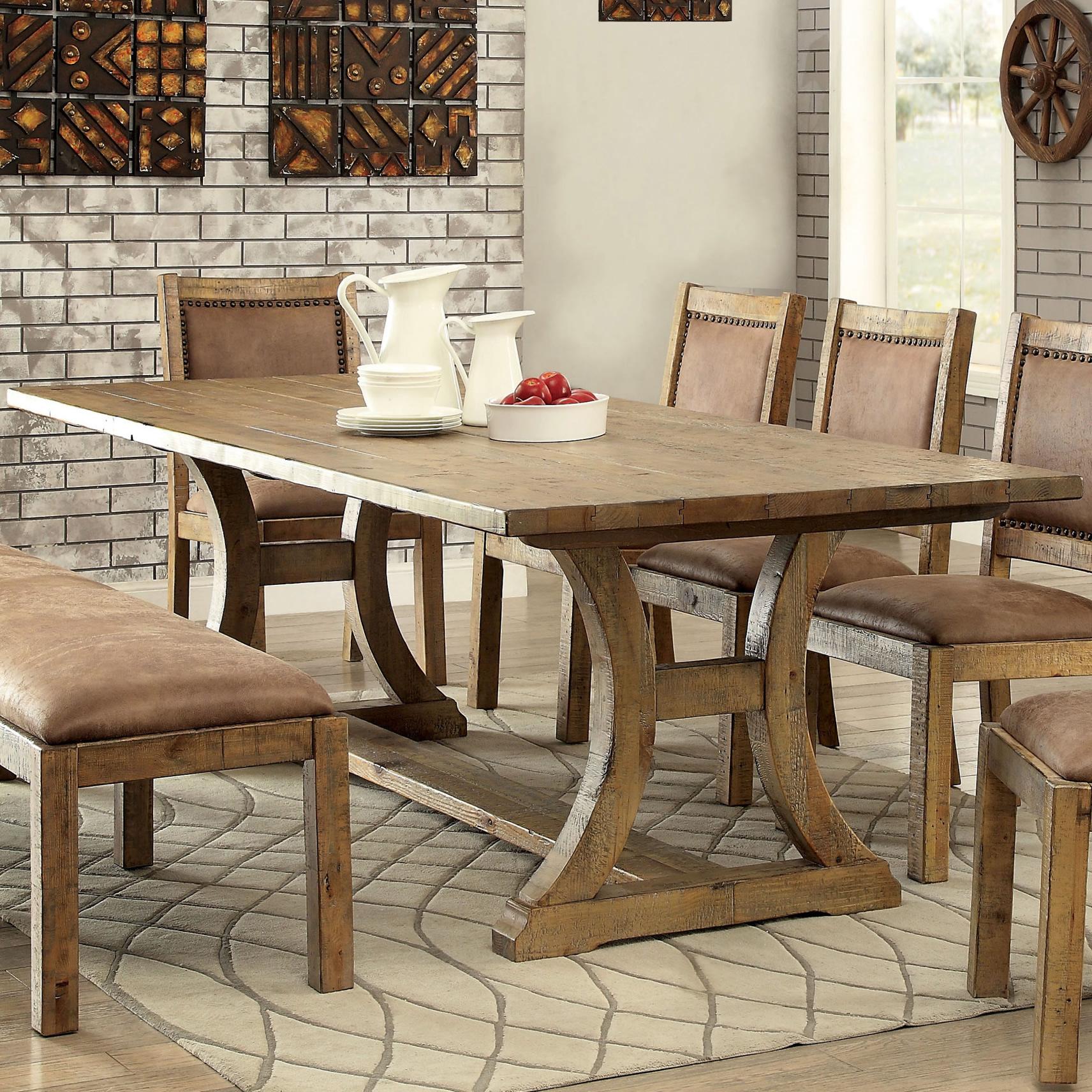  Furniture of America Gianna Dining Table with Trestle Base CM3829T-TABLE IMAGE 2
