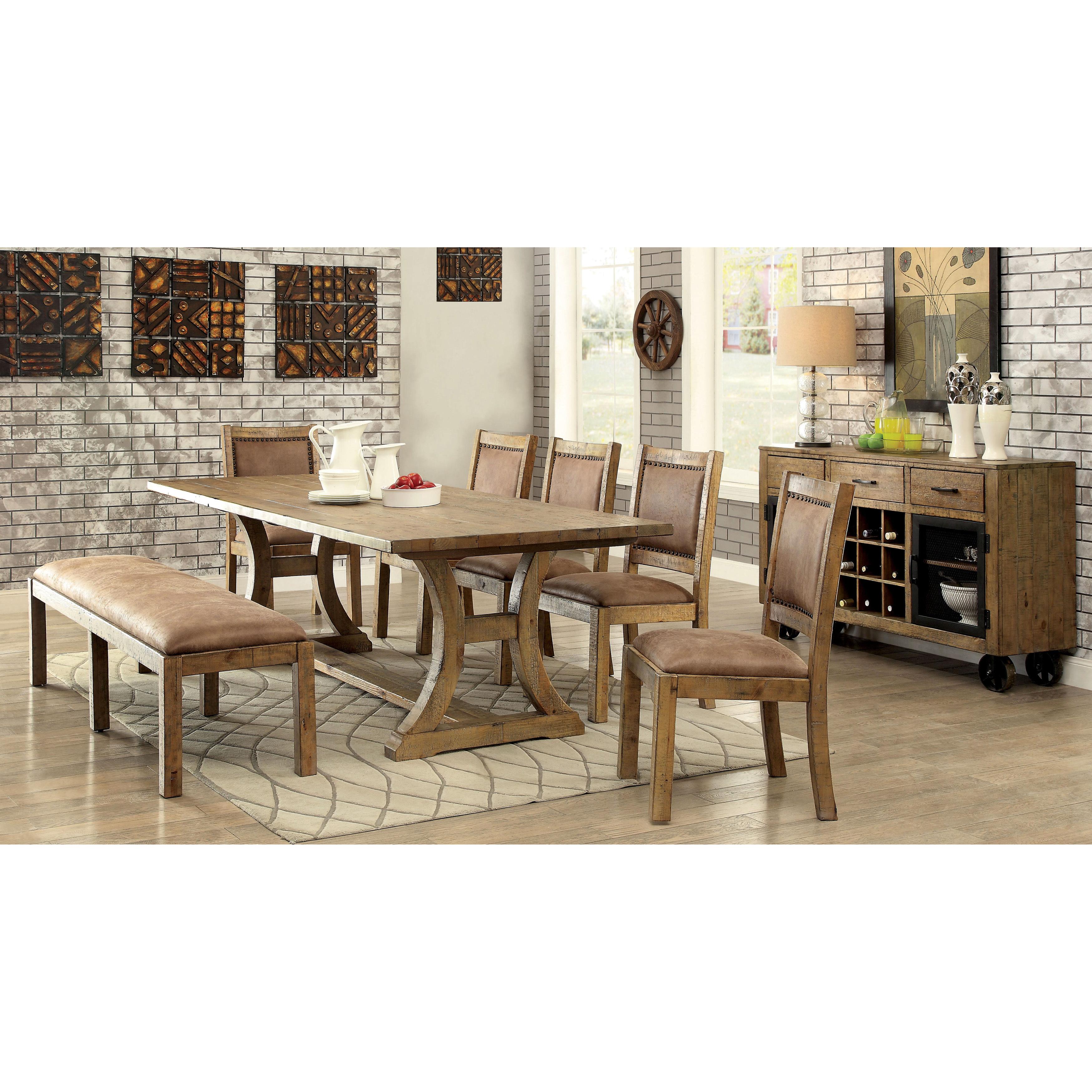  Furniture of America Gianna Dining Table with Trestle Base CM3829T-TABLE IMAGE 7