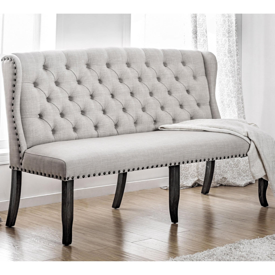  Furniture of America Sania Bench CM3324BK-BNL IMAGE 1