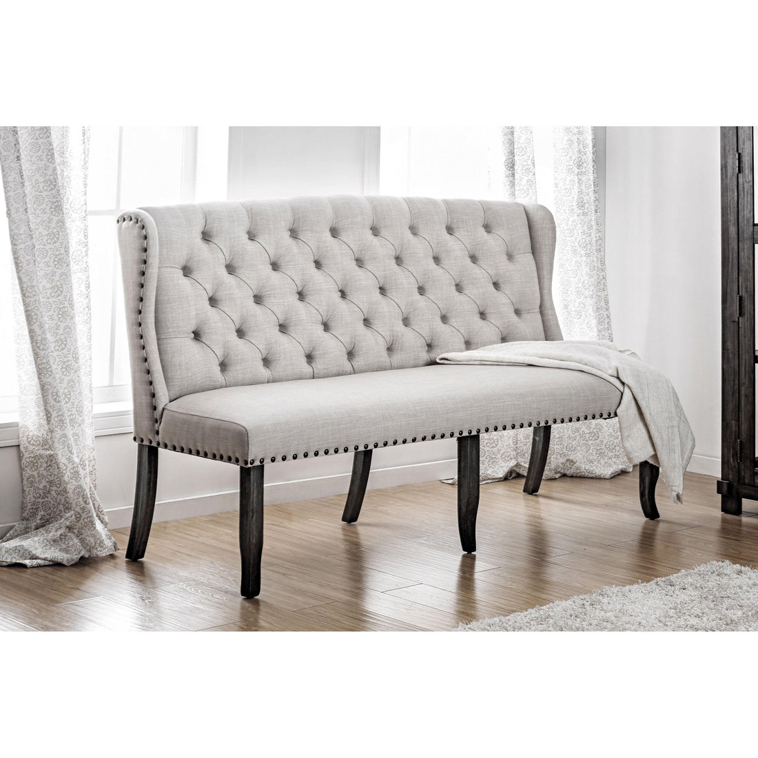  Furniture of America Sania Bench CM3324BK-BNL IMAGE 1