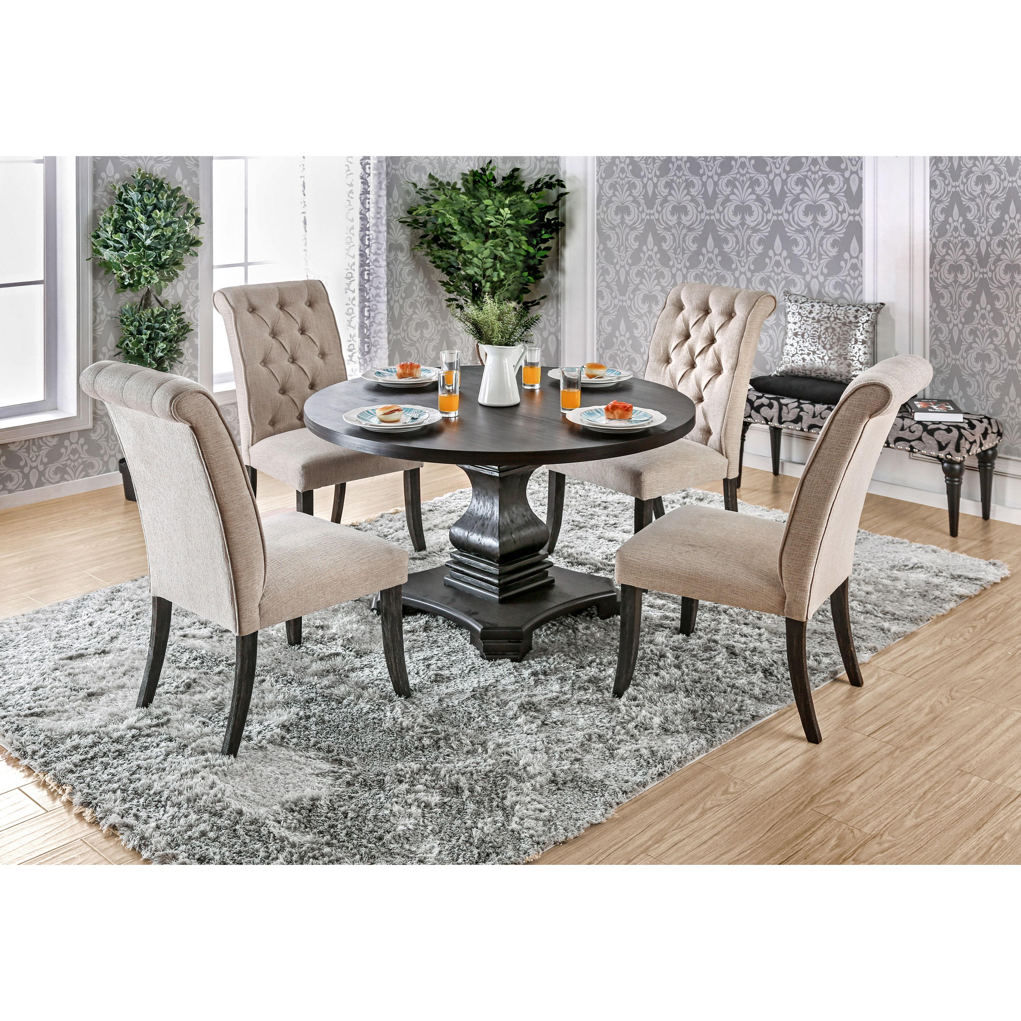  Furniture of America Round Nerissa Dining Table with Pedestal Base CM3840RT-TABLE IMAGE 5