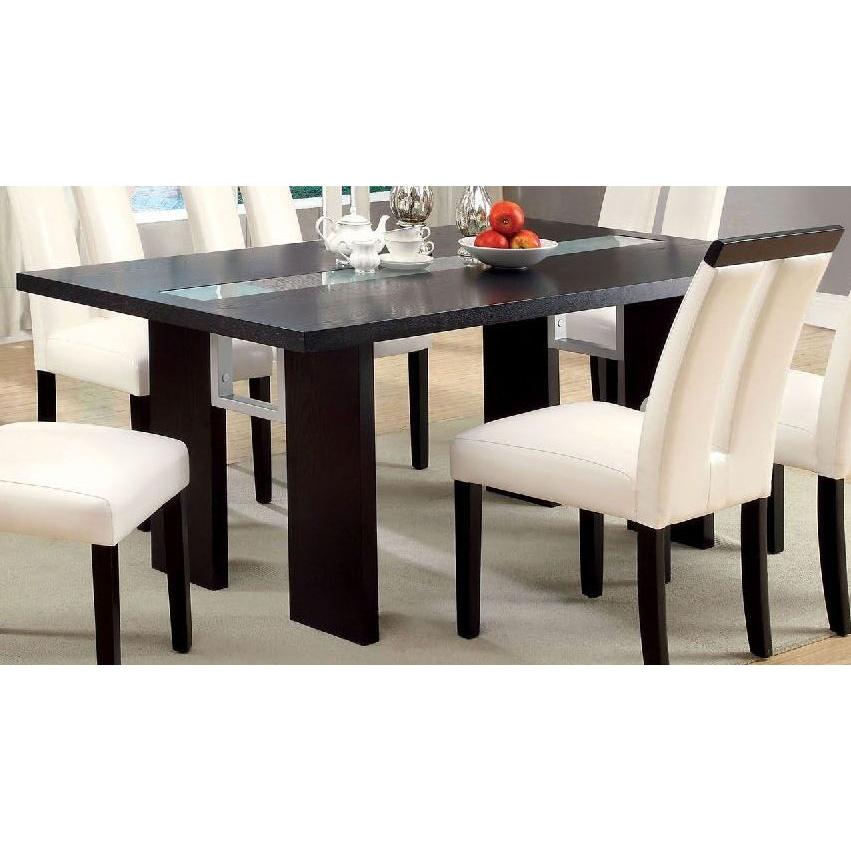  Furniture of America Luminar Dining Table with Glass Top CM3559T IMAGE 1