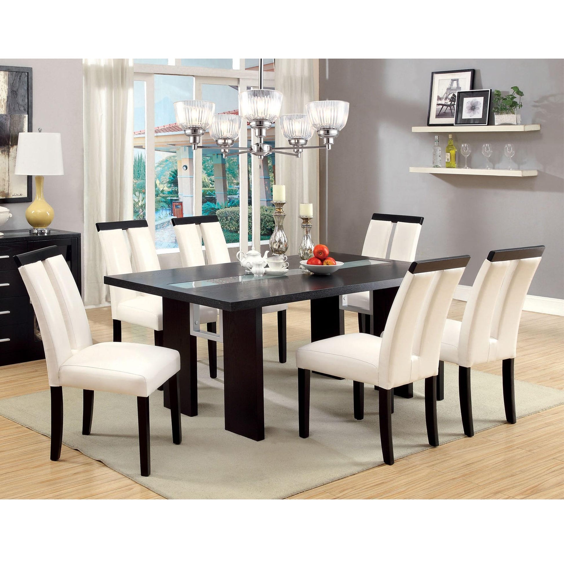  Furniture of America Luminar Dining Table with Glass Top CM3559T IMAGE 8