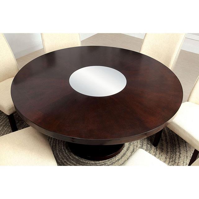  Furniture of America Round Cimma Dining Table with Pedestal Base CM3556T-TABLE IMAGE 3