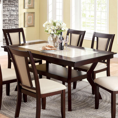  Furniture of America Brent Dining Table with Faux Marble Top CM3984T IMAGE 1