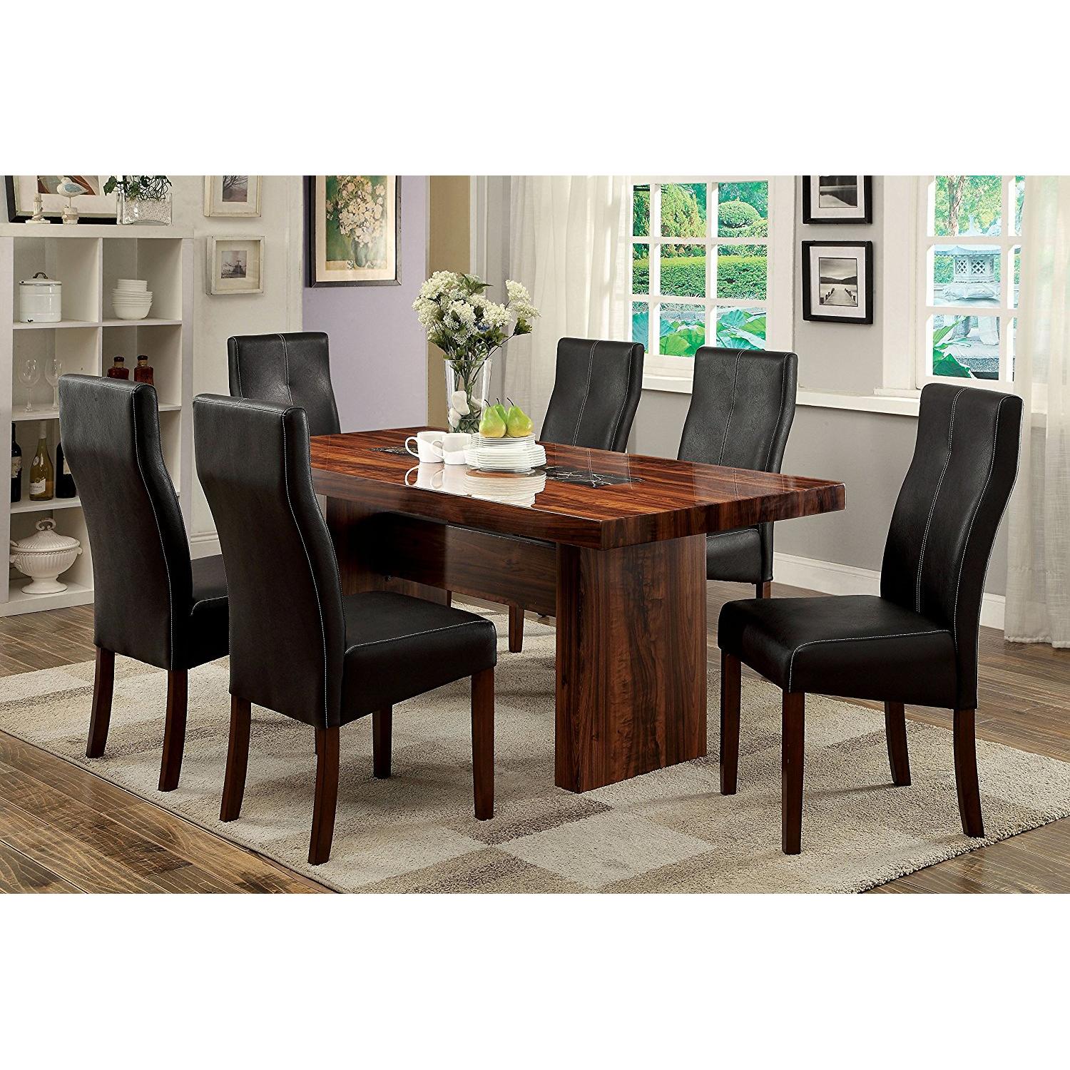  Furniture of America Bonneville Dining Table with Faux Marble Top and Trestle Base CM3824T-TABLE IMAGE 5