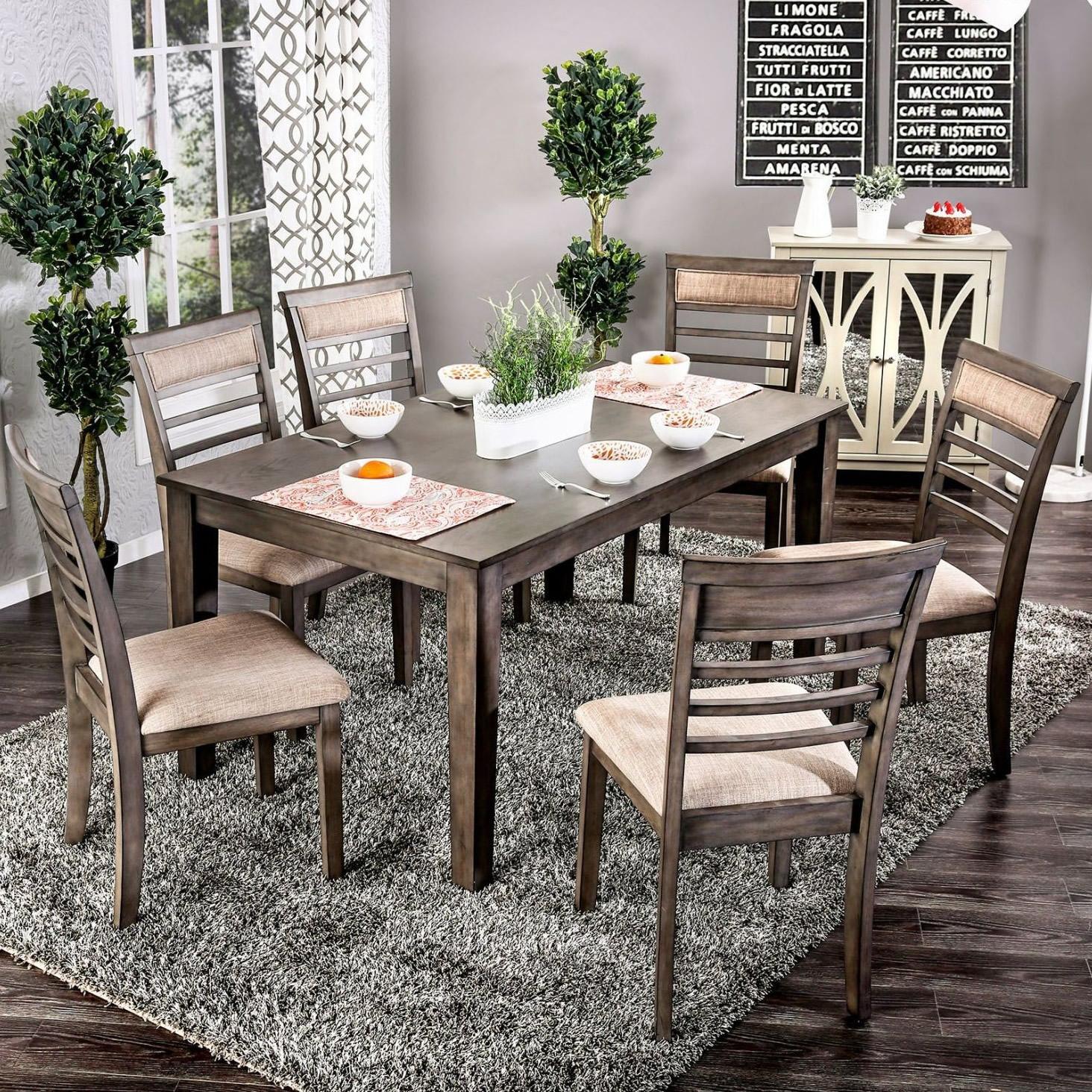  Furniture of America Taylah 7 pc Dinette CM3607T-7PK IMAGE 1