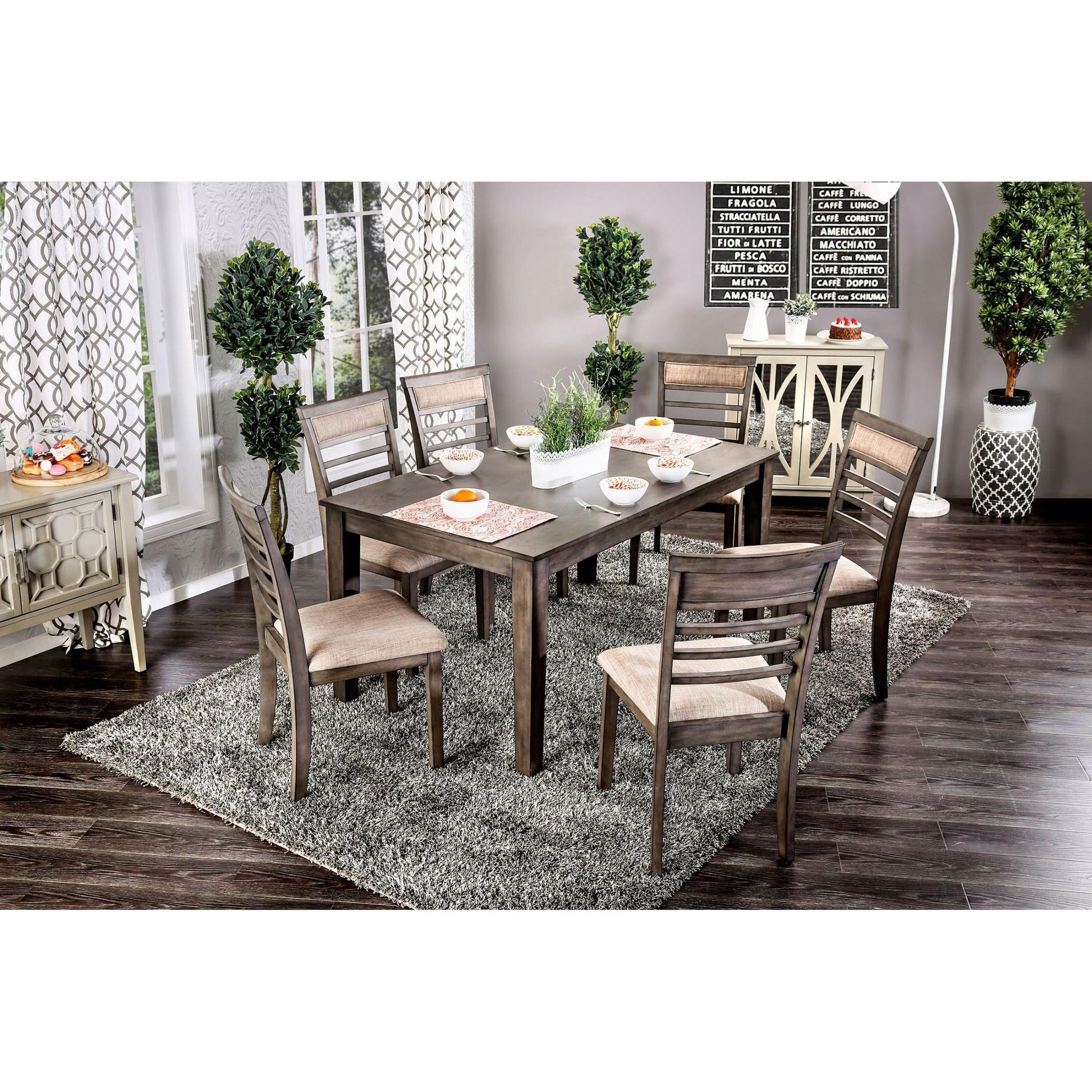  Furniture of America Taylah 7 pc Dinette CM3607T-7PK IMAGE 2