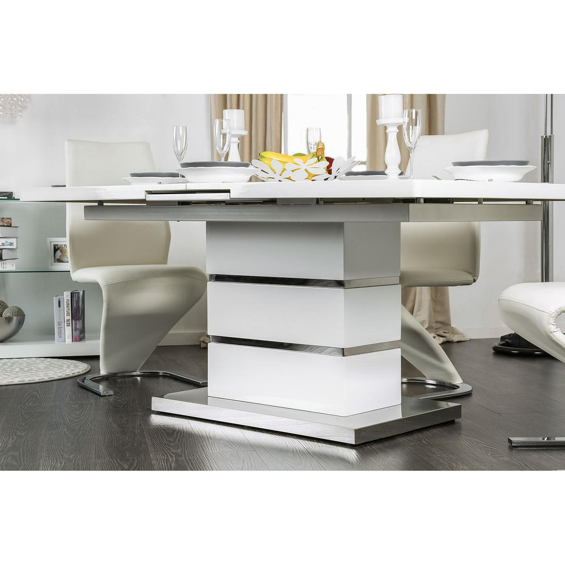  Furniture of America Midvale Dining Table with Pedestal Base CM3650T-TABLE IMAGE 1