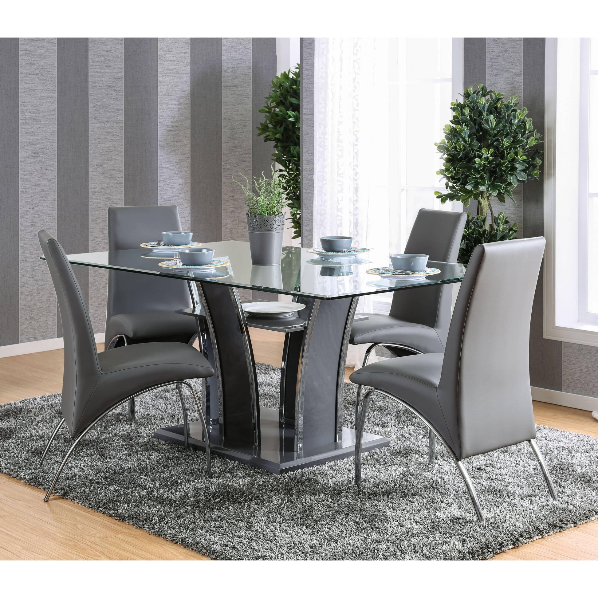  Furniture of America Glenview CM8372GY-T Dining Table, Gray IMAGE 4