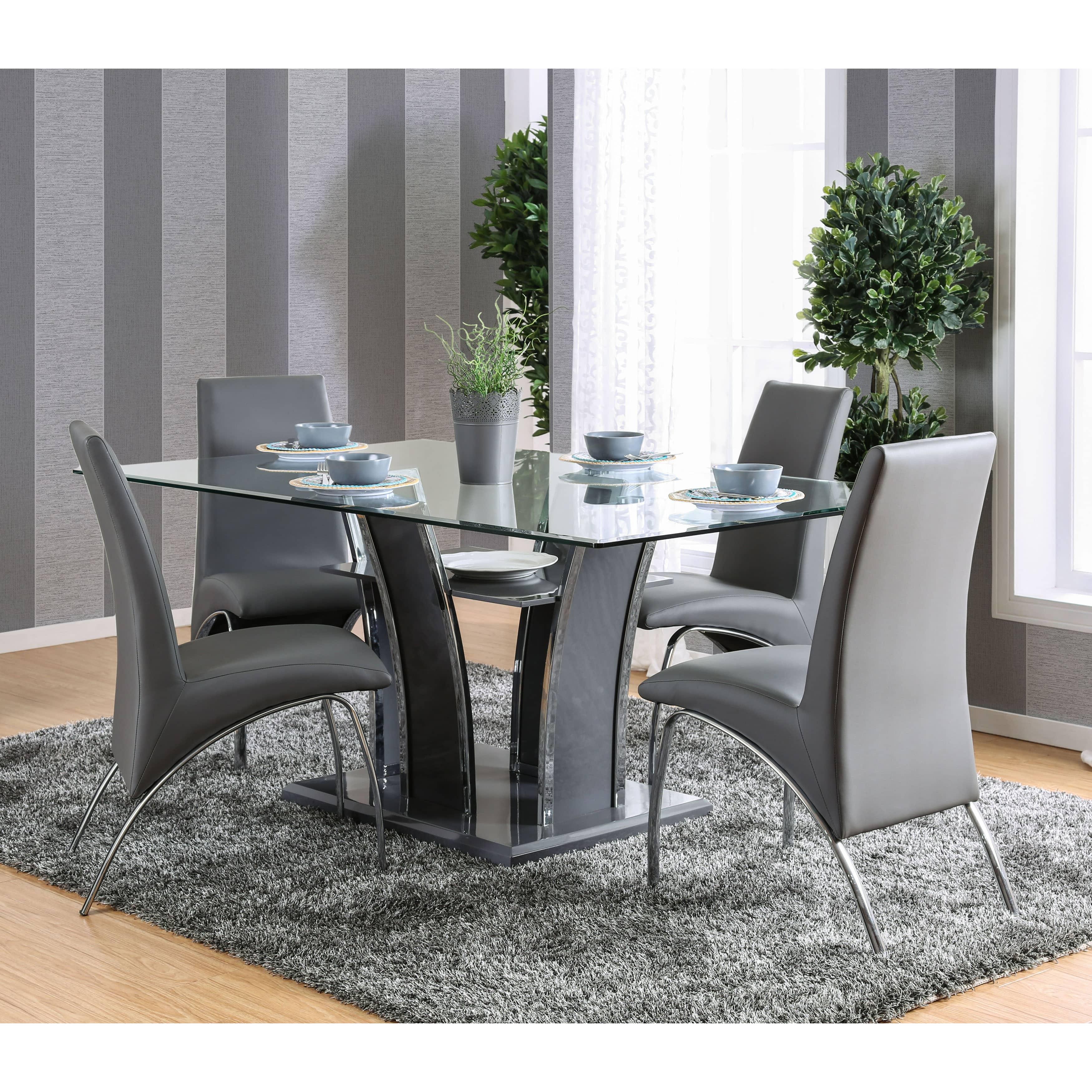  Furniture of America Glenview CM8372GY-T Dining Table, Gray IMAGE 4