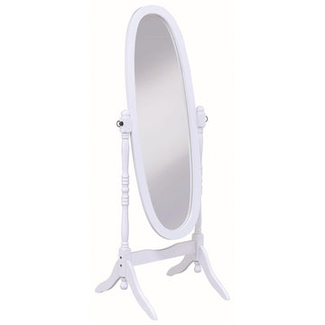  Coaster Furniture Foyet 950802 Wood Adjustable Full Length Cheval Mirror - White IMAGE 1