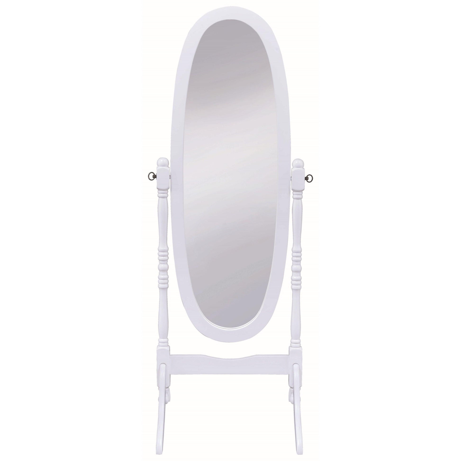  Coaster Furniture Foyet 950802 Wood Adjustable Full Length Cheval Mirror - White IMAGE 2