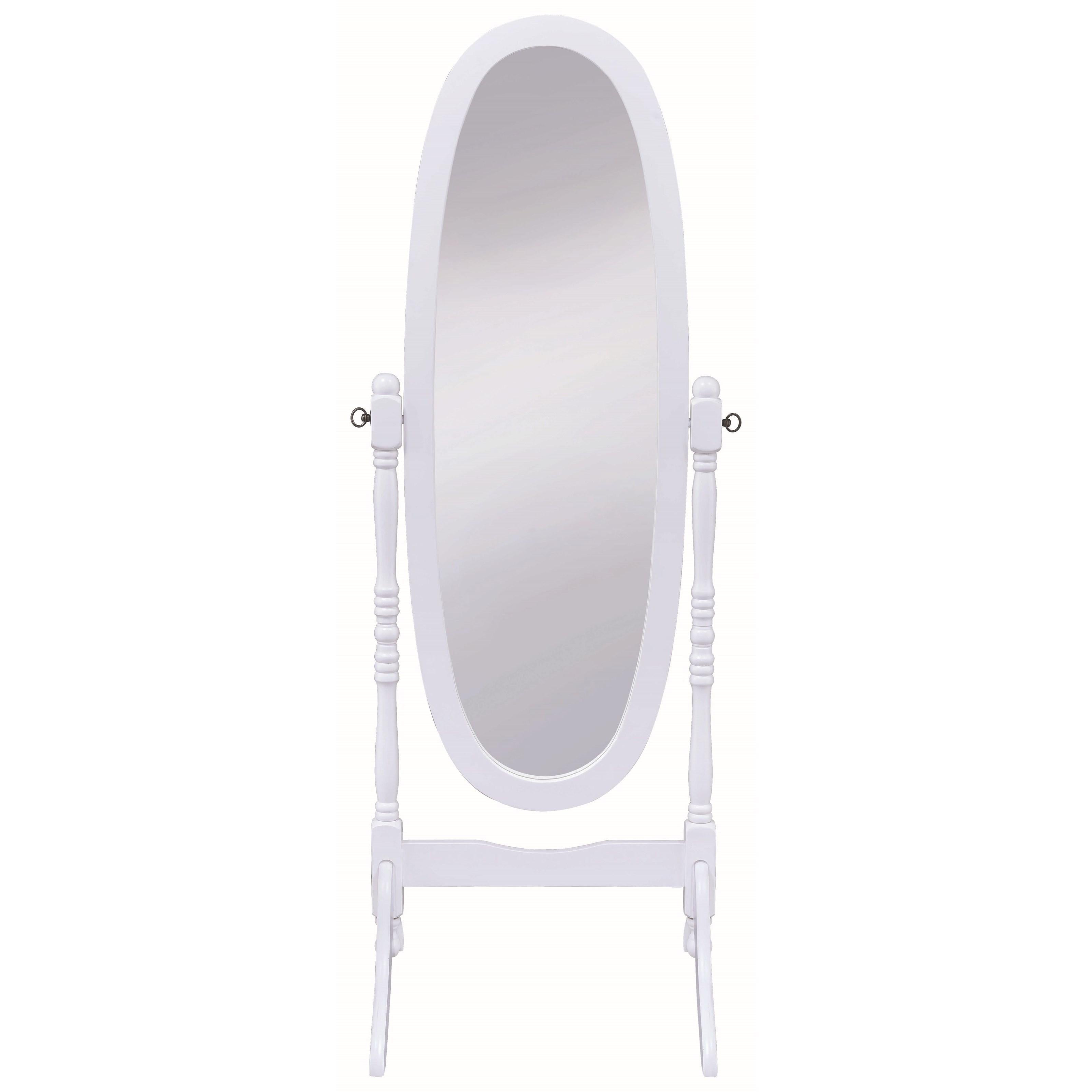  Coaster Furniture Foyet 950802 Wood Adjustable Full Length Cheval Mirror - White IMAGE 2