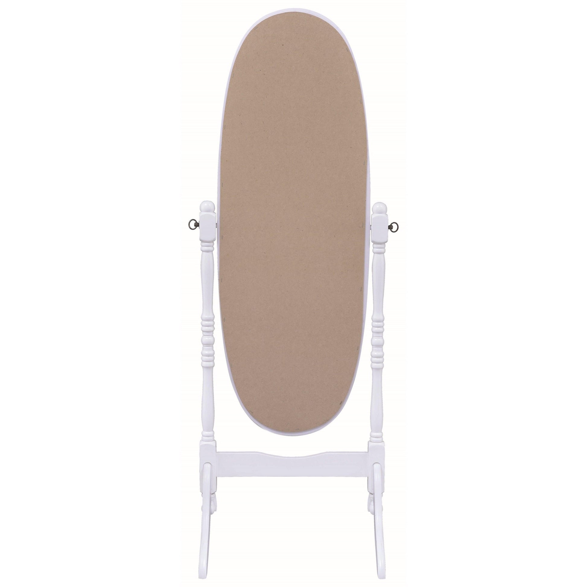  Coaster Furniture Foyet 950802 Wood Adjustable Full Length Cheval Mirror - White IMAGE 4