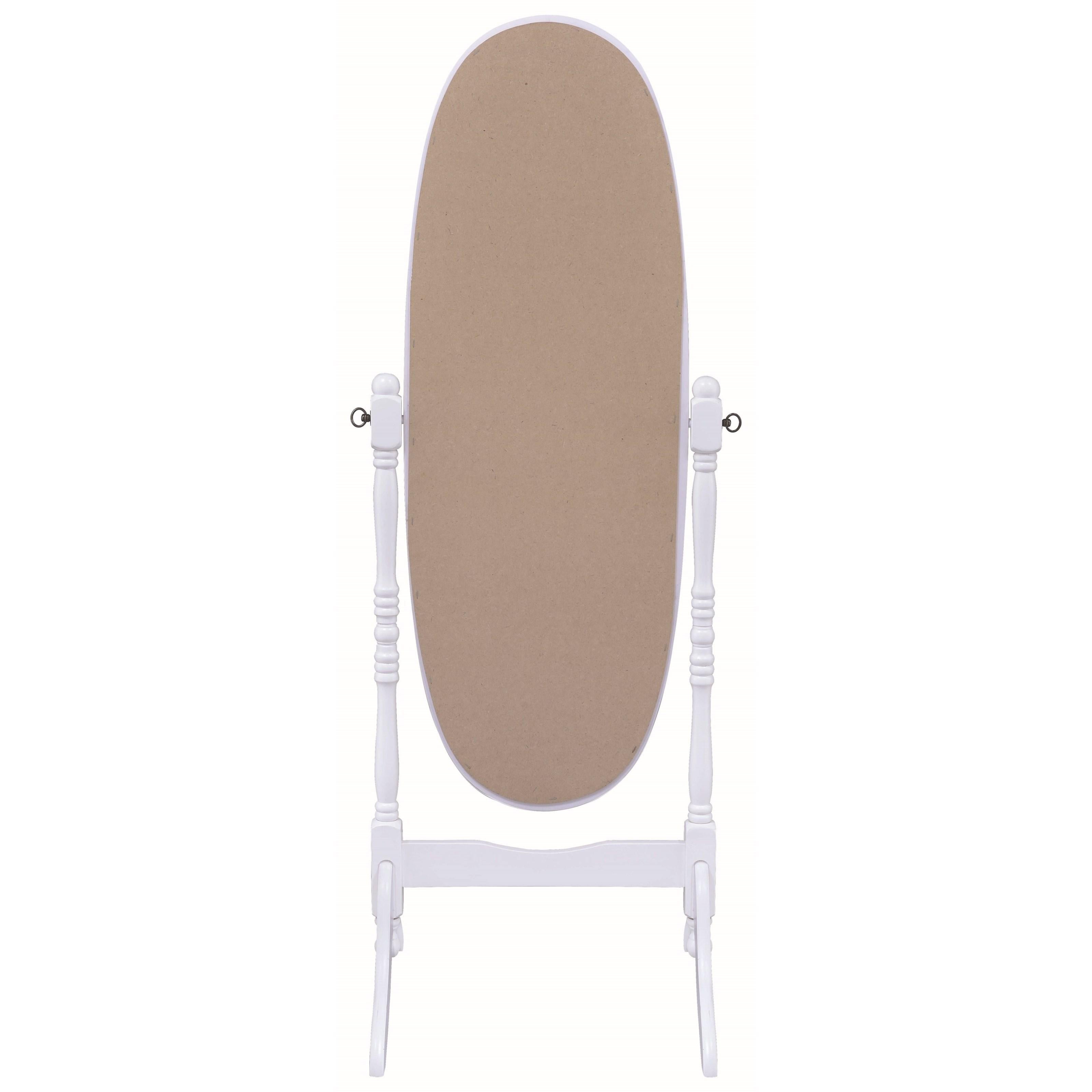  Coaster Furniture Foyet 950802 Wood Adjustable Full Length Cheval Mirror - White IMAGE 4