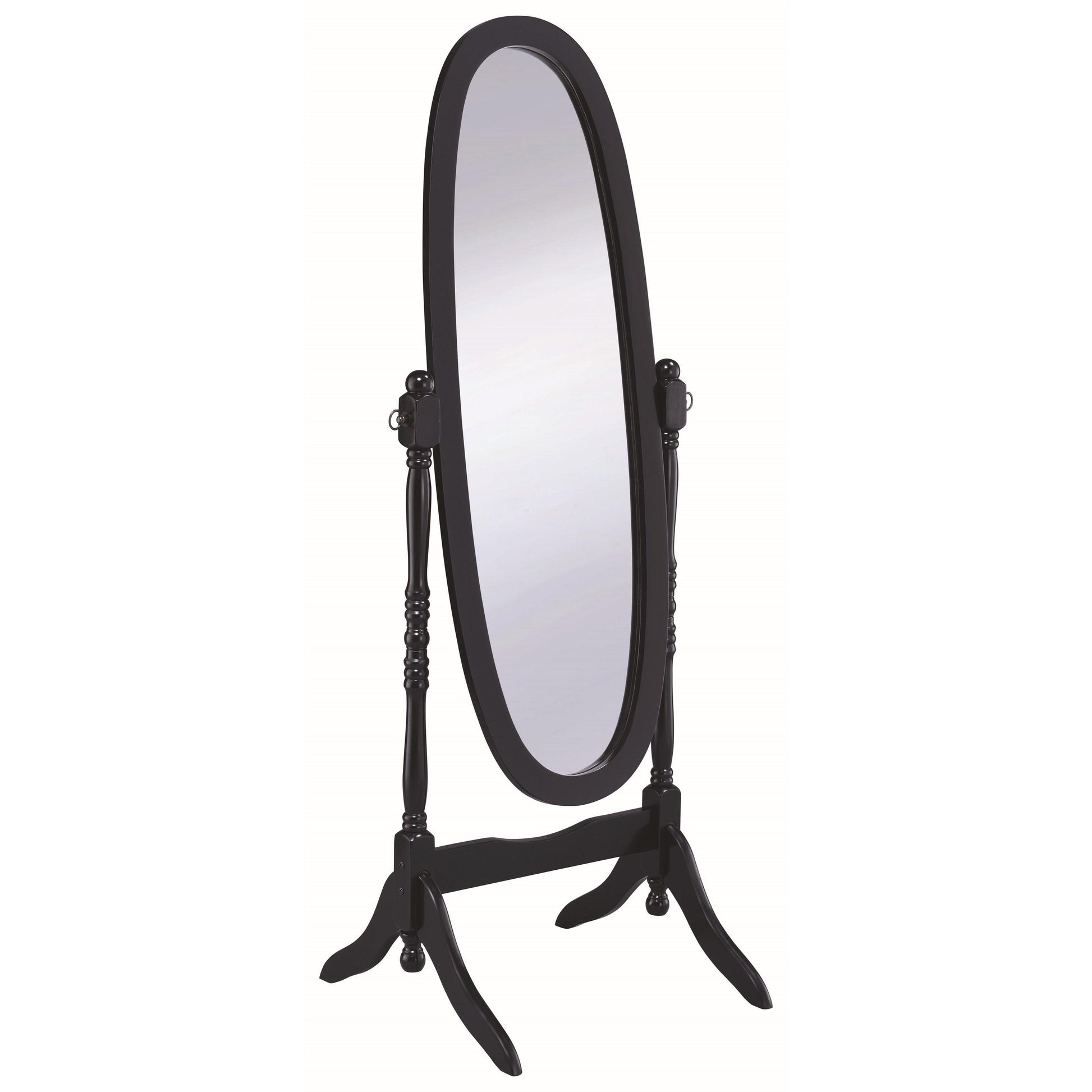  Coaster Furniture Foyet 950803 Wood Adjustable Full Length Cheval Mirror - Black IMAGE 1