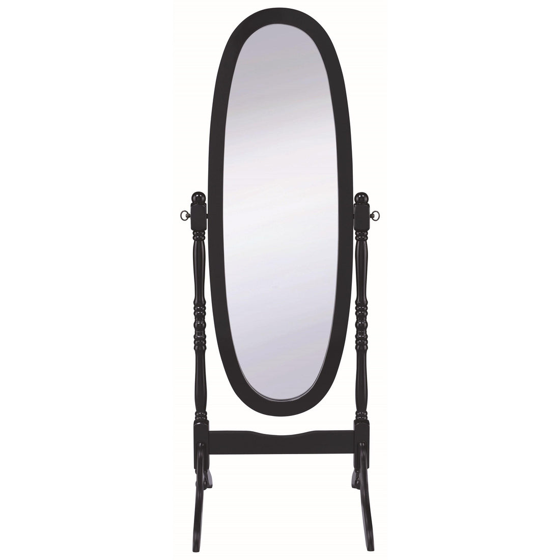  Coaster Furniture Foyet 950803 Wood Adjustable Full Length Cheval Mirror - Black IMAGE 1
