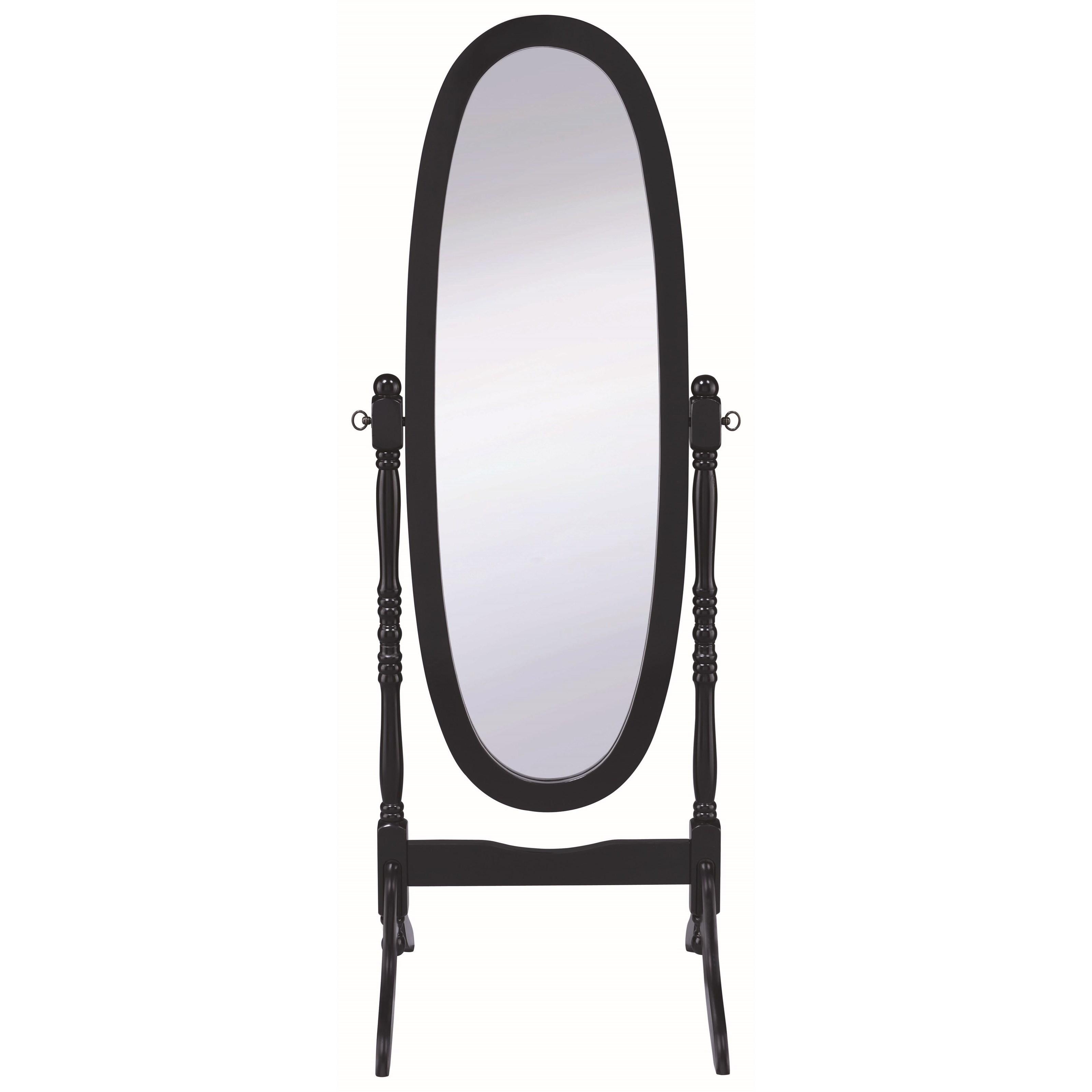  Coaster Furniture Foyet 950803 Wood Adjustable Full Length Cheval Mirror - Black IMAGE 2