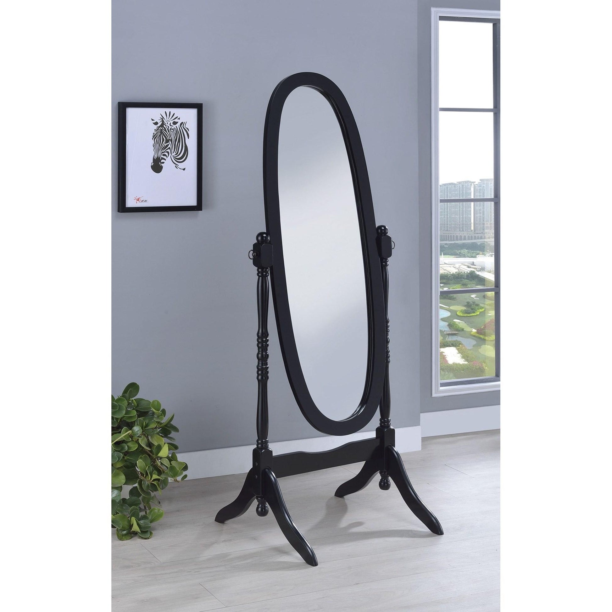  Coaster Furniture Foyet 950803 Wood Adjustable Full Length Cheval Mirror - Black IMAGE 5