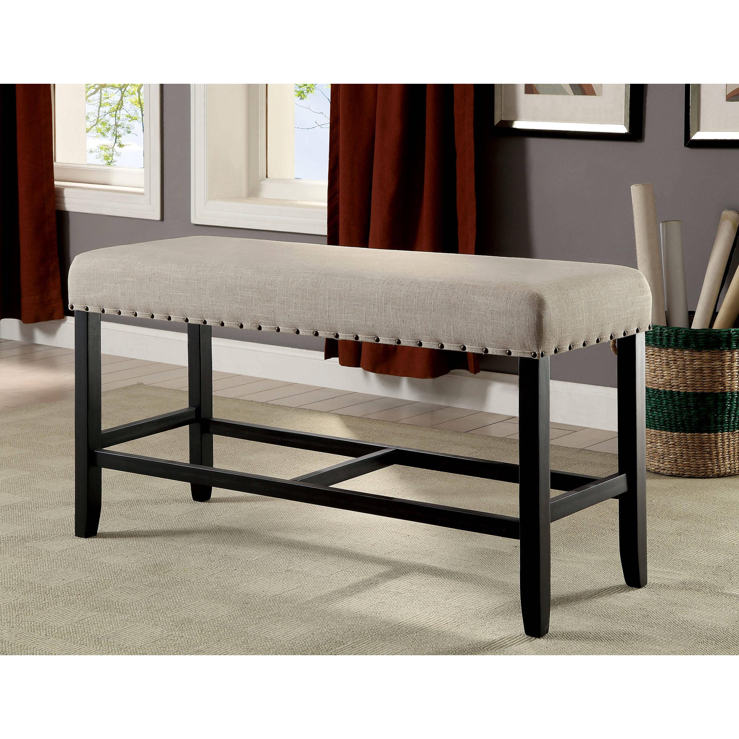  Furniture of America Sania CM3324BK-PBN Counter Height Bench IMAGE 2